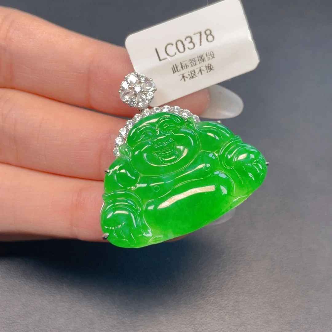翡翠银S925镶嵌吊坠(不含链)