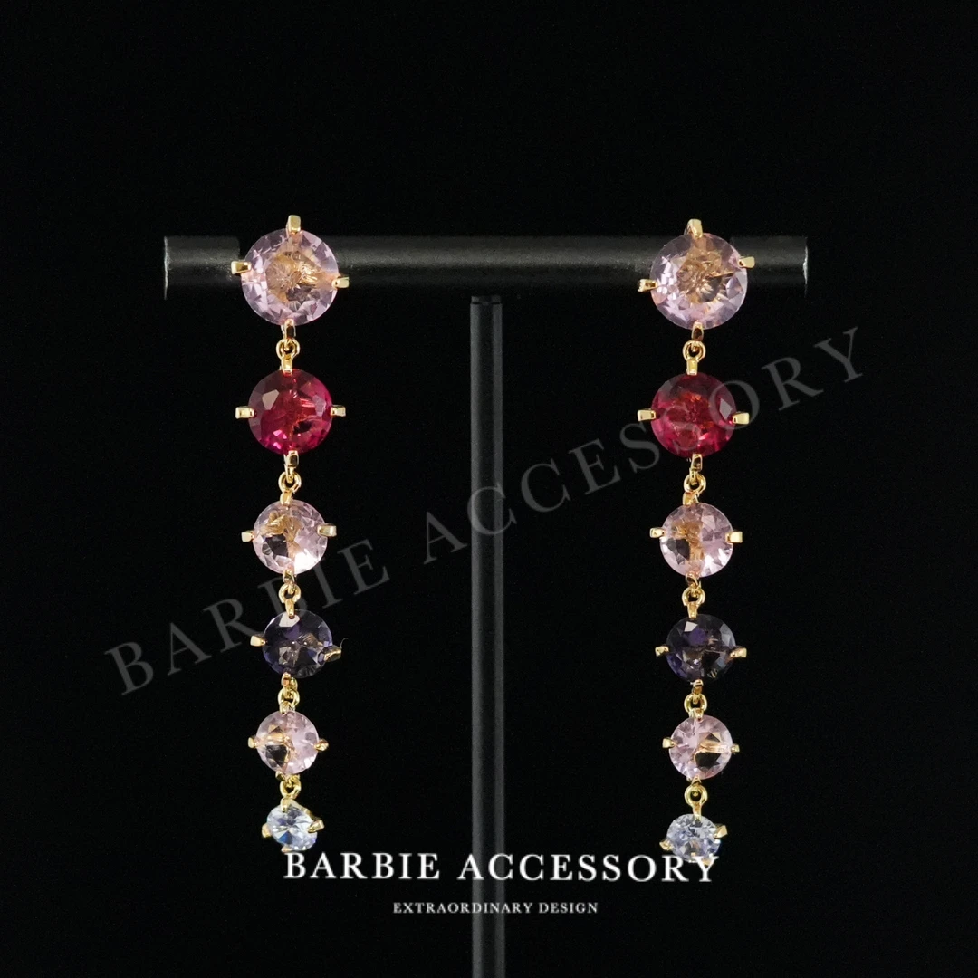 铜合金合成锆石耳饰 【红希星絮】法式既视设计款高级感绝美耳环