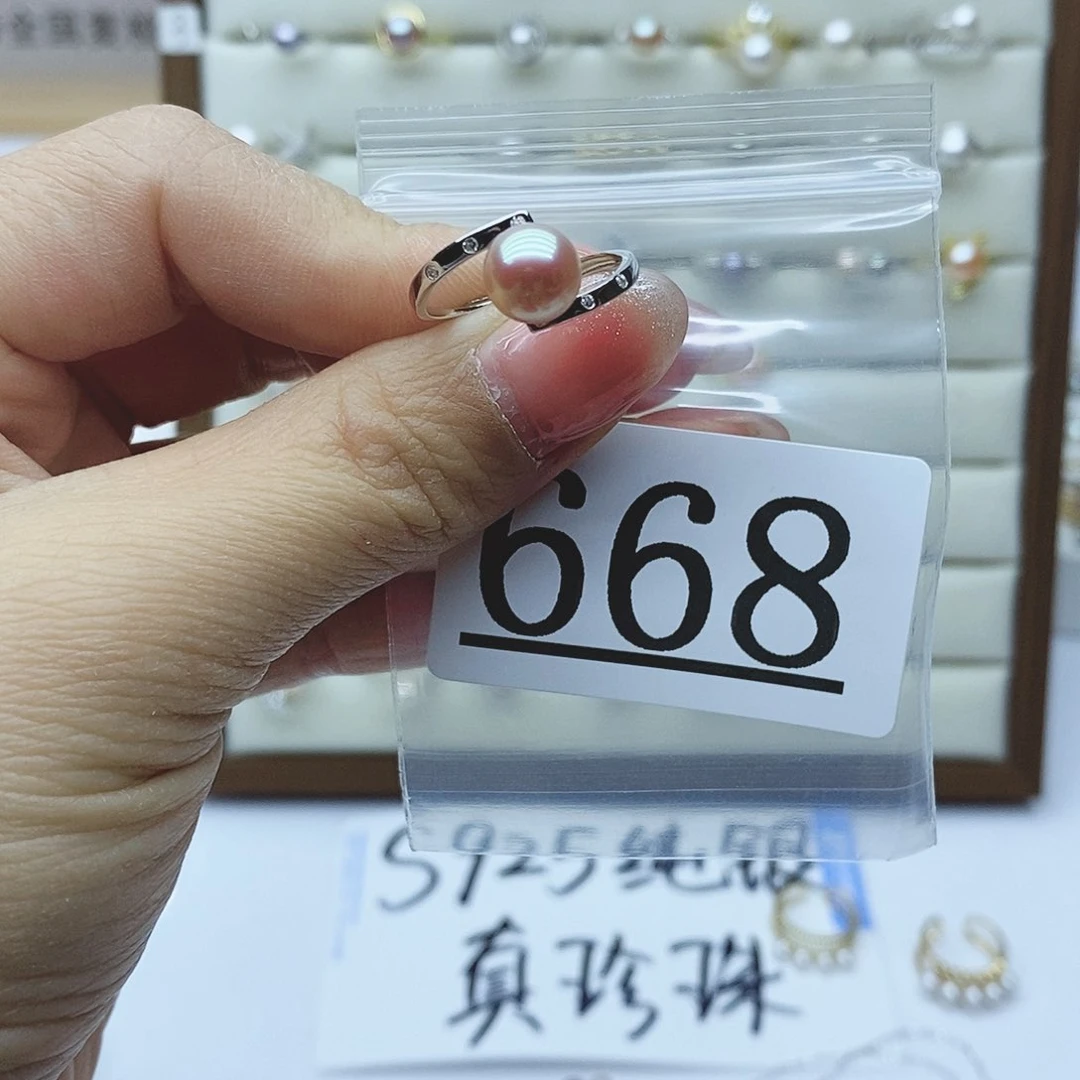 淡水珍珠戒指银S925镶嵌安*668