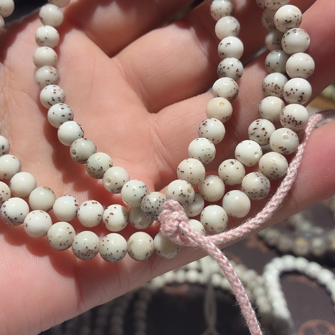 星月菩提把件6圆长串灰糯