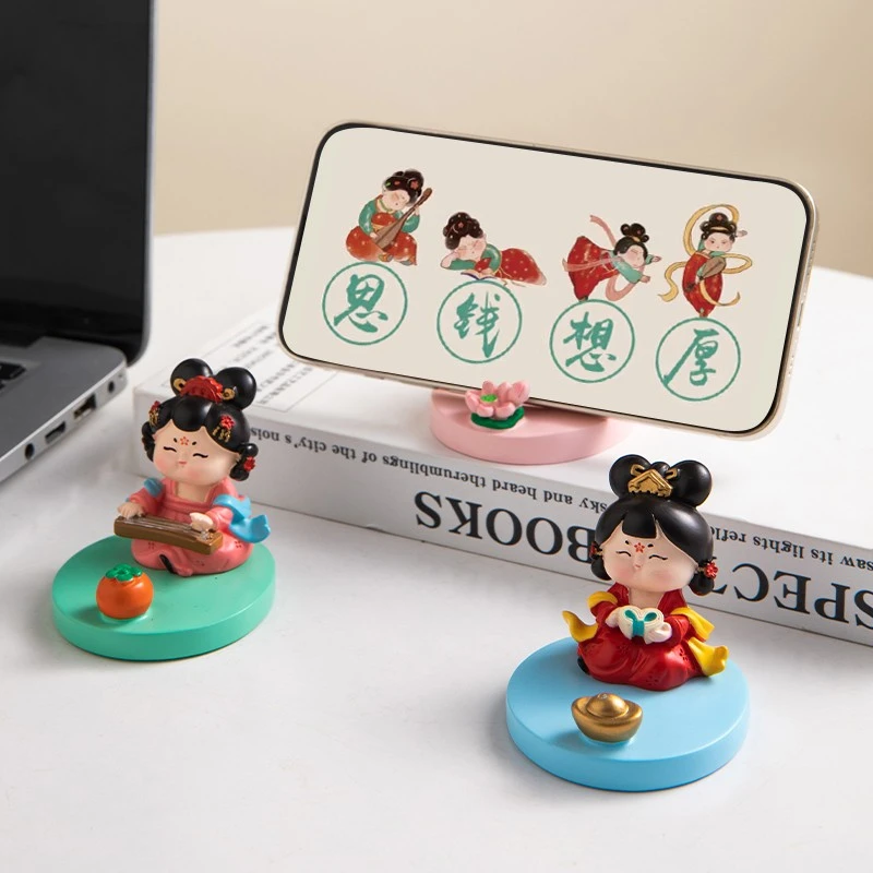 S唐侍女手机支架桌面创意办公室装饰摆件西安文创纪念品生日礼物