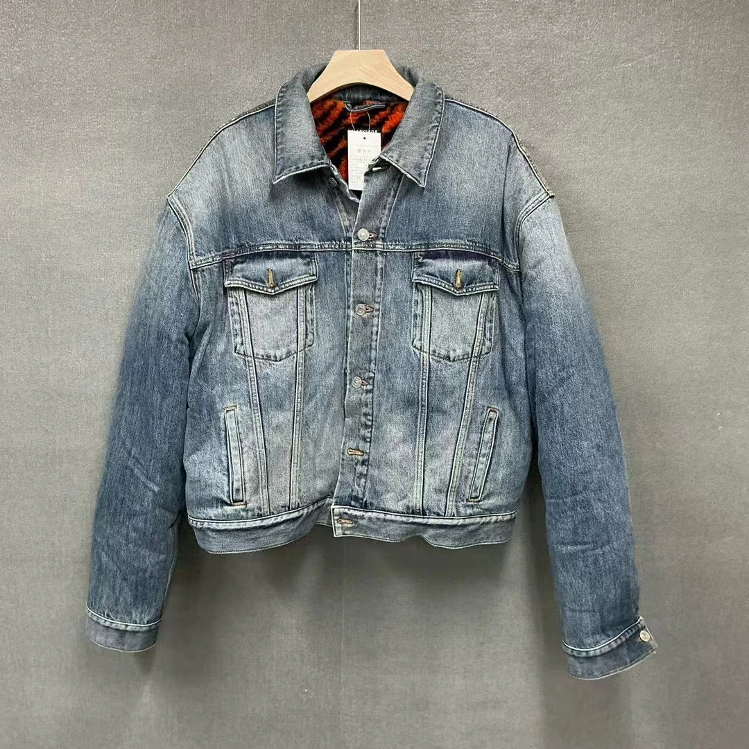 全新未使用 Balenciaga/巴黎世家 虎年限定虎纹牛仔棉服外套44码