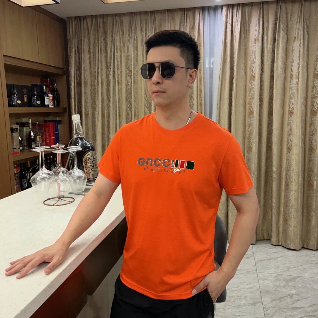 2025夏季男士新款潮流图案字母印花上衣时尚短袖T恤高品质6651