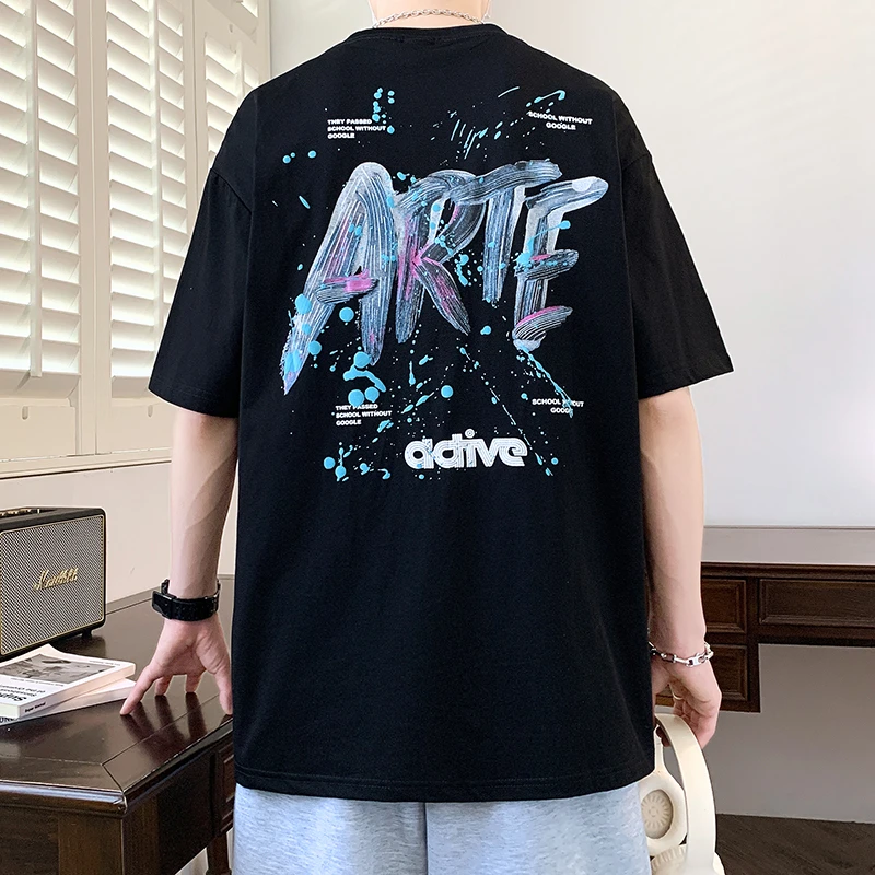 【现货秒发】夏季男士简约百搭休闲短袖 大码上衣潮流圆领T恤半袖