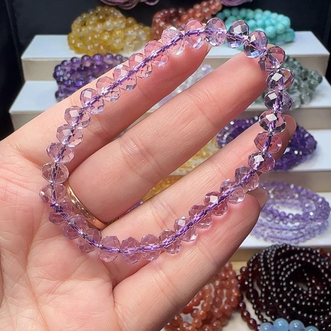 手链紫晶未镶嵌紫水晶手串13.8