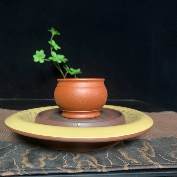 宜兴原矿紫砂红降坡光素主人杯120毫升大容量