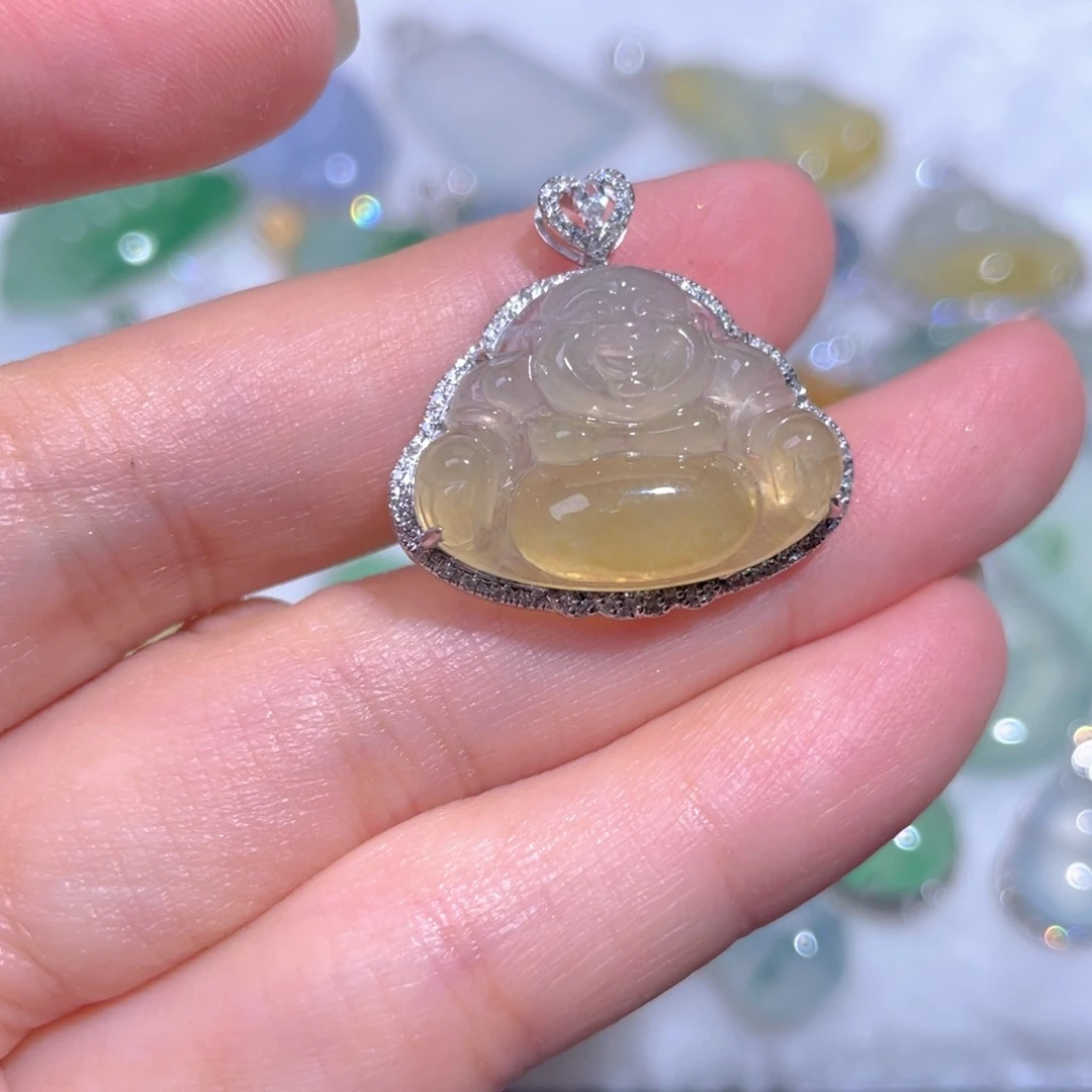 颈饰18K金镶嵌翡翠翡翠