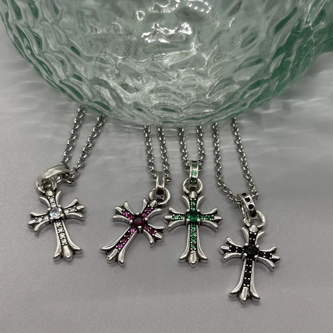 合金项链 （宠粉专享）高版本精工满锆单十字架项链K10