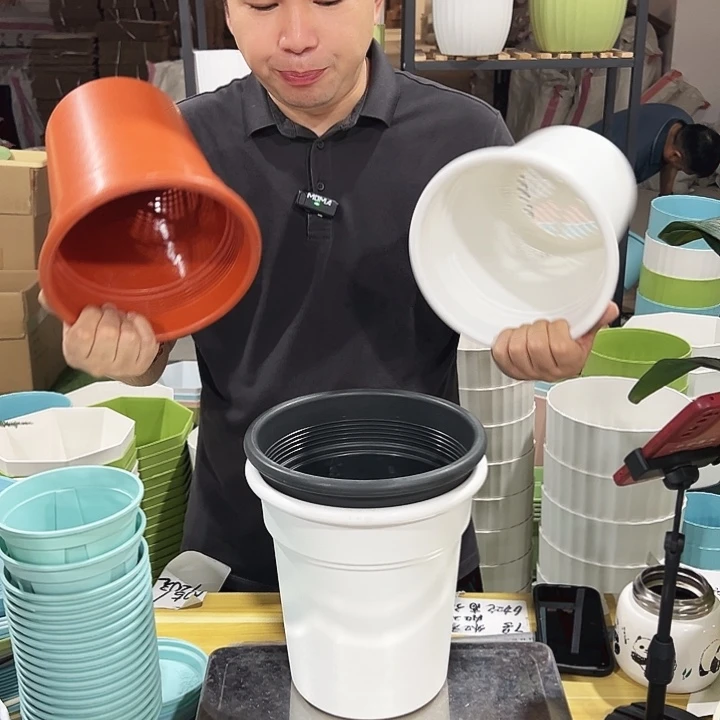 翻边桶口20高22混色四只无托