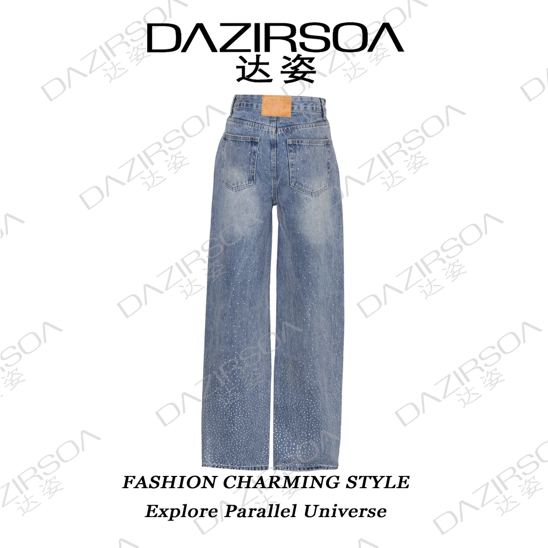 DAZIRSOA/达姿" 镜头感 " 烫钻满分牛仔裤 R072