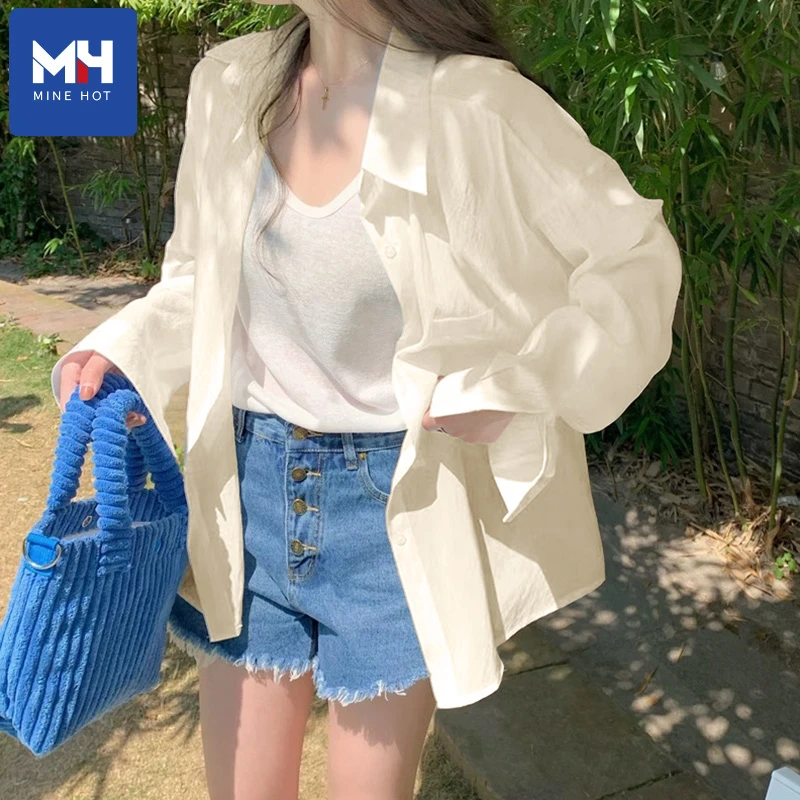 唐狮集团MH衬衫女夏季时尚洋气轻薄透气百搭上班族通勤风长袖衬衣