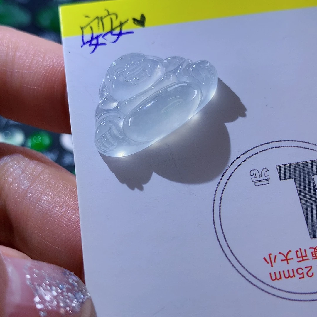 翡翠颈饰未镶嵌天然翡翠高冰佛公