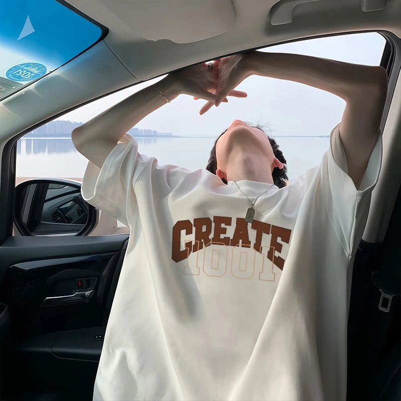 【重磅纯棉】宽松上衣美式高街短袖T恤港风短袖夏季新款圆领美式潮