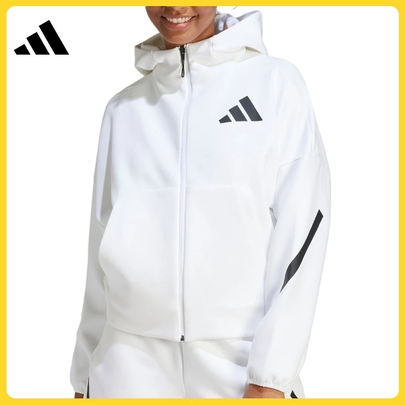 adidas阿迪达斯女子运动连帽外套W Z.N.E. FZ休闲针织外套JE7849