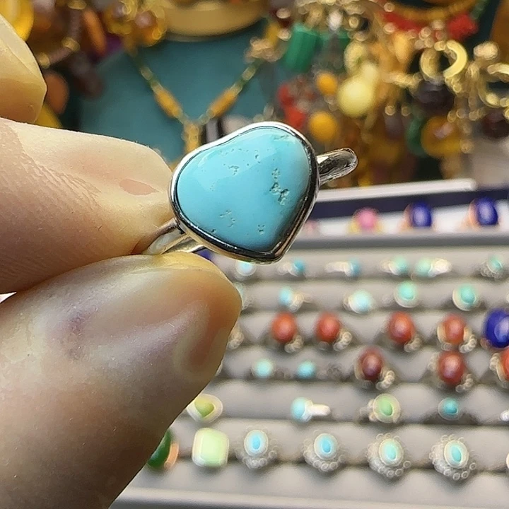 琥珀银S925镶嵌戒指