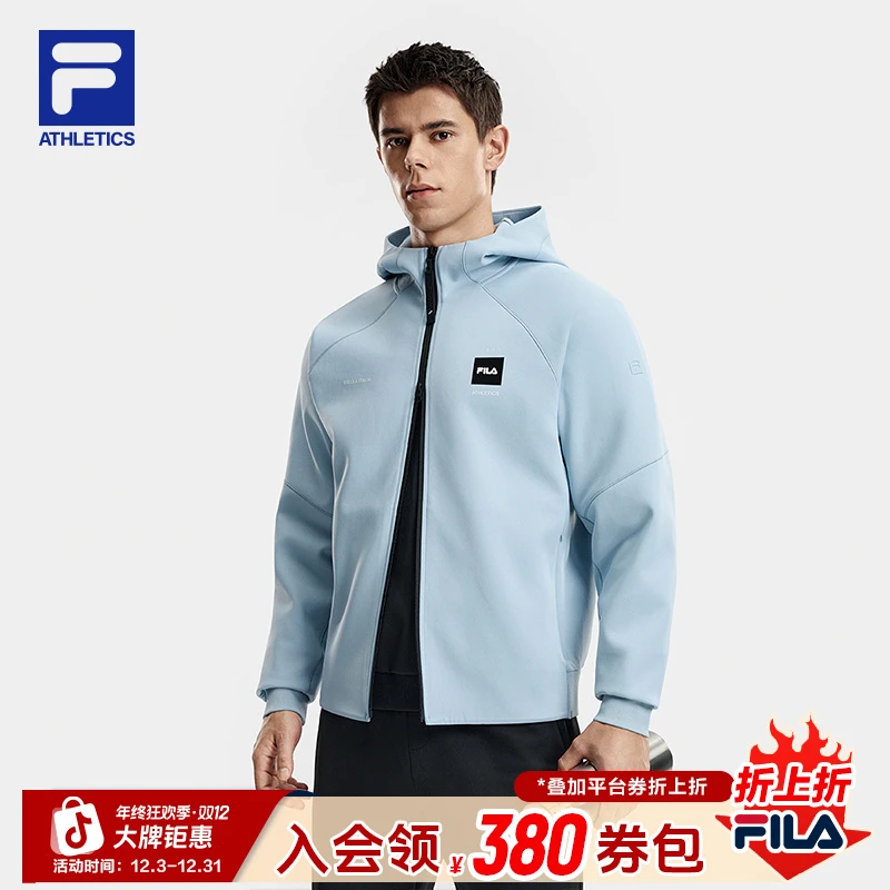FILA斐乐男【空气感外套】冬新款加厚连帽户外休闲夹克A11M611507F