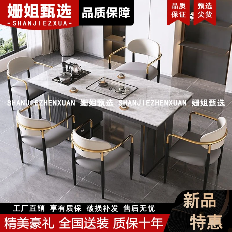 移动茶桌边柜家用阳台小茶台小型茶车客厅沙发茶几轻奢岩板茶水柜