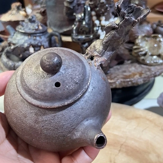 杯侧把壶 柴烧裸烧手作品