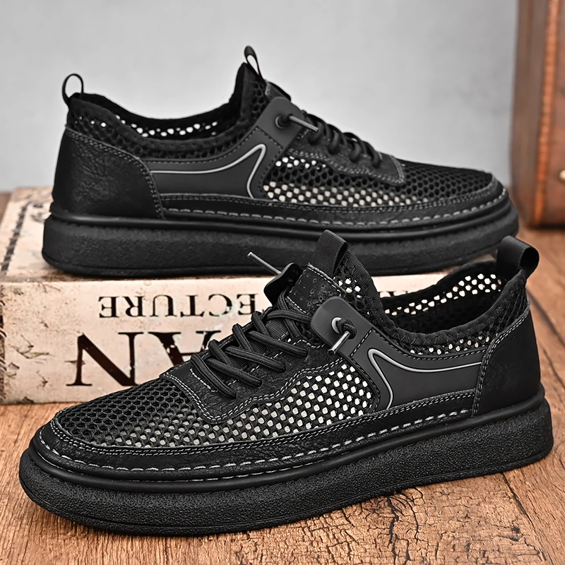 VANCAMEL/西域骆驼男士新款透气夏季休闲鞋时尚防滑百搭鞋网面鞋