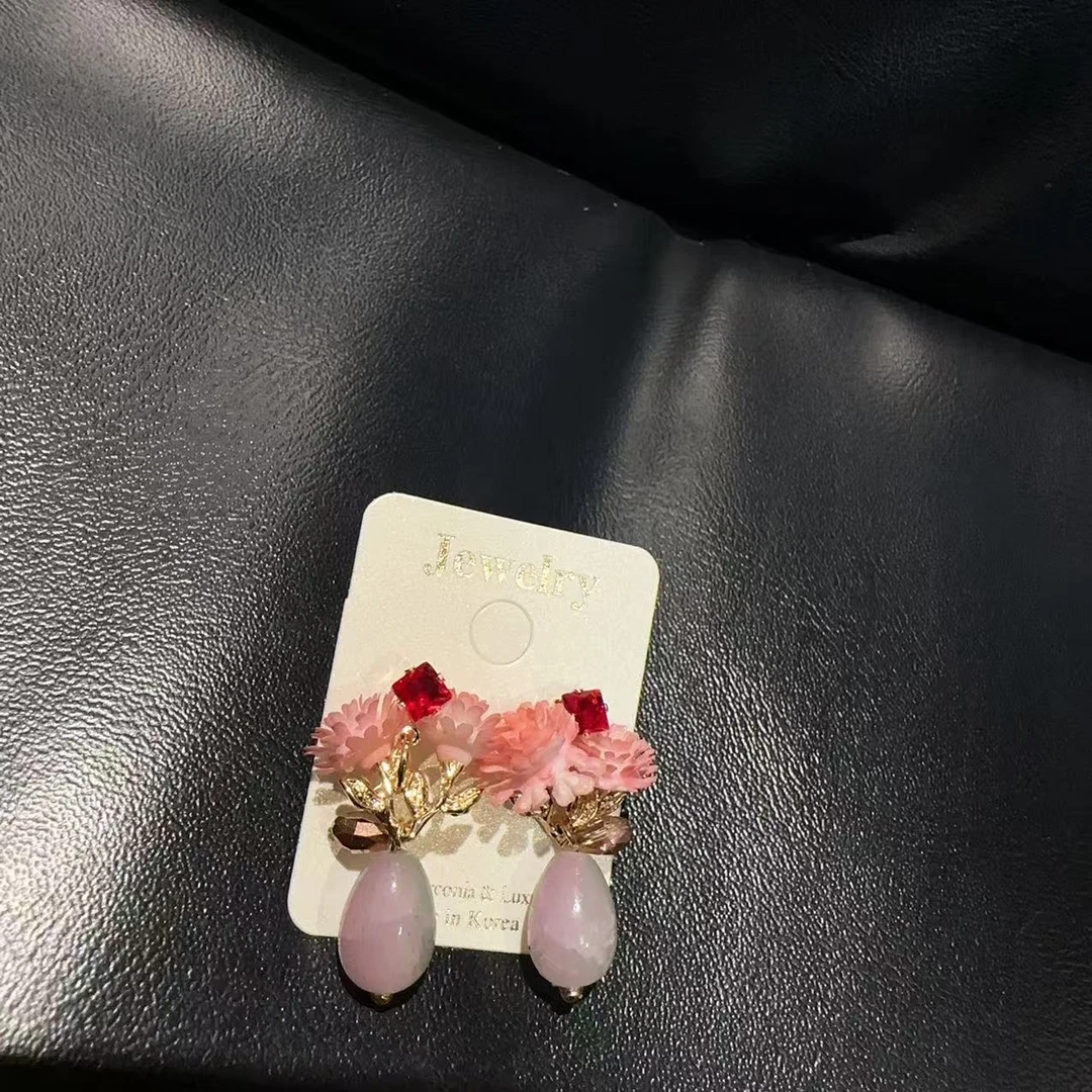 合金耳饰 韩国手工花瓶耳钉R5013