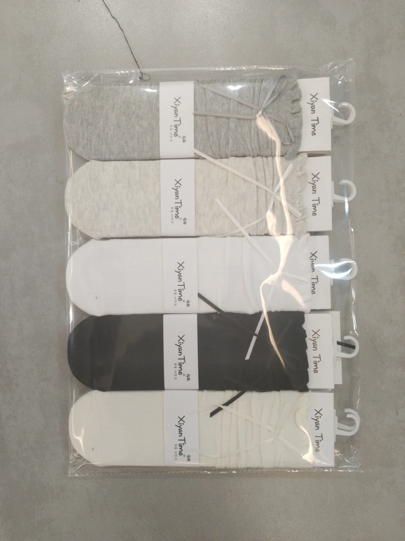 多色堆堆袜系带蝴蝶结舒适