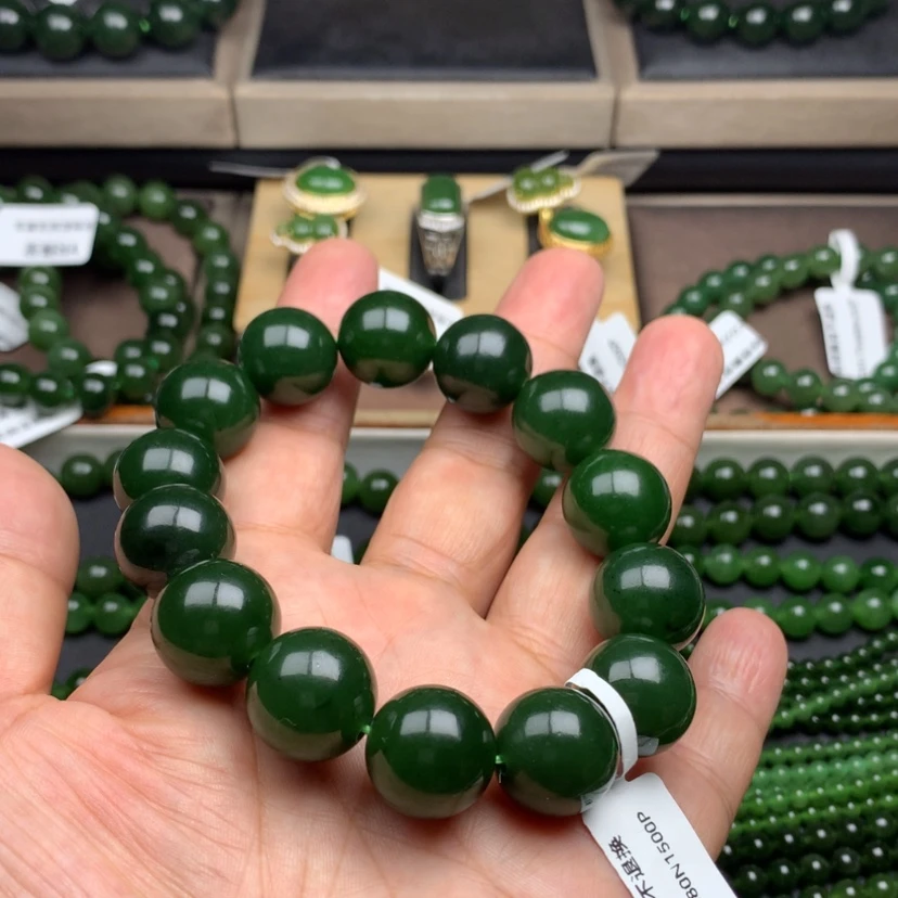 【闪购商品】和田玉（碧玉）未镶嵌手串农*16m m