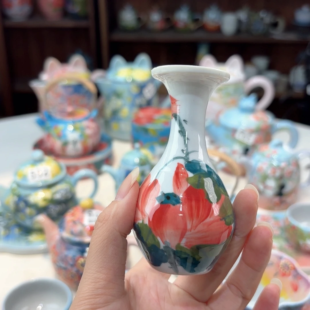 景德镇手绘高温釉下彩陶瓷茶具