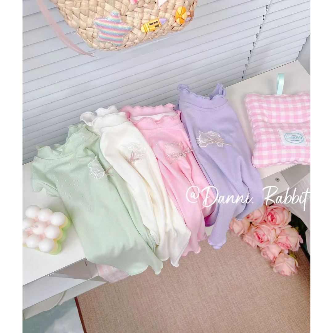 【Dannirabbit】木耳边+蕾丝KT猫无袖女童T恤D-SN51