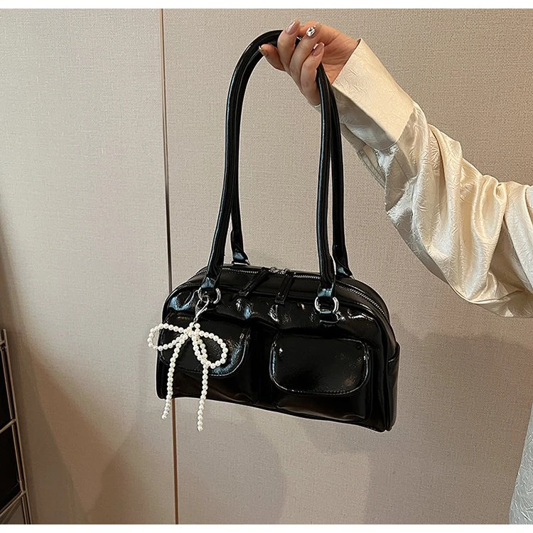 【长28高15宽9】2024新款时尚百搭高级感单肩斜包黑色7025