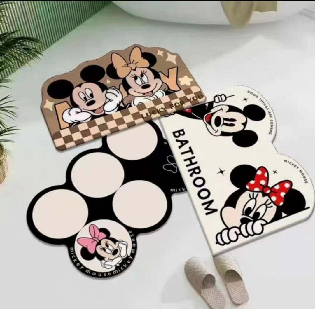 【圆点米奇】到手三件卫生间门口吸水防滑垫脚垫卡通地垫