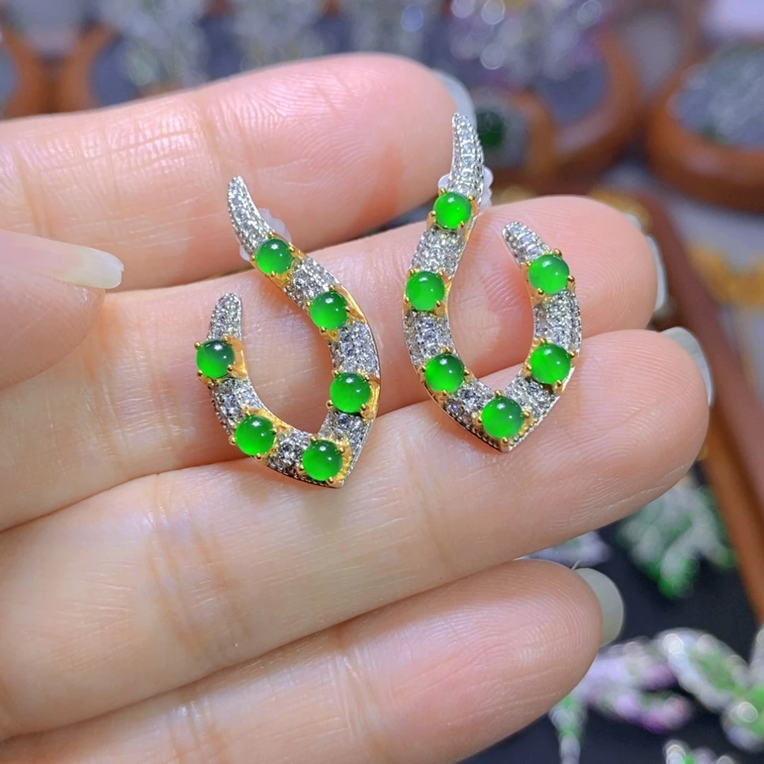 翡翠颈饰银S925镶嵌天然翡翠