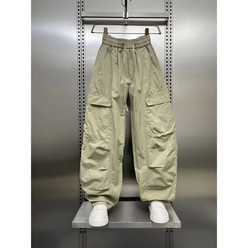 潮牌美式高街痞帅工装裤男士2025夏季新款潮流大口袋设计感阔腿裤