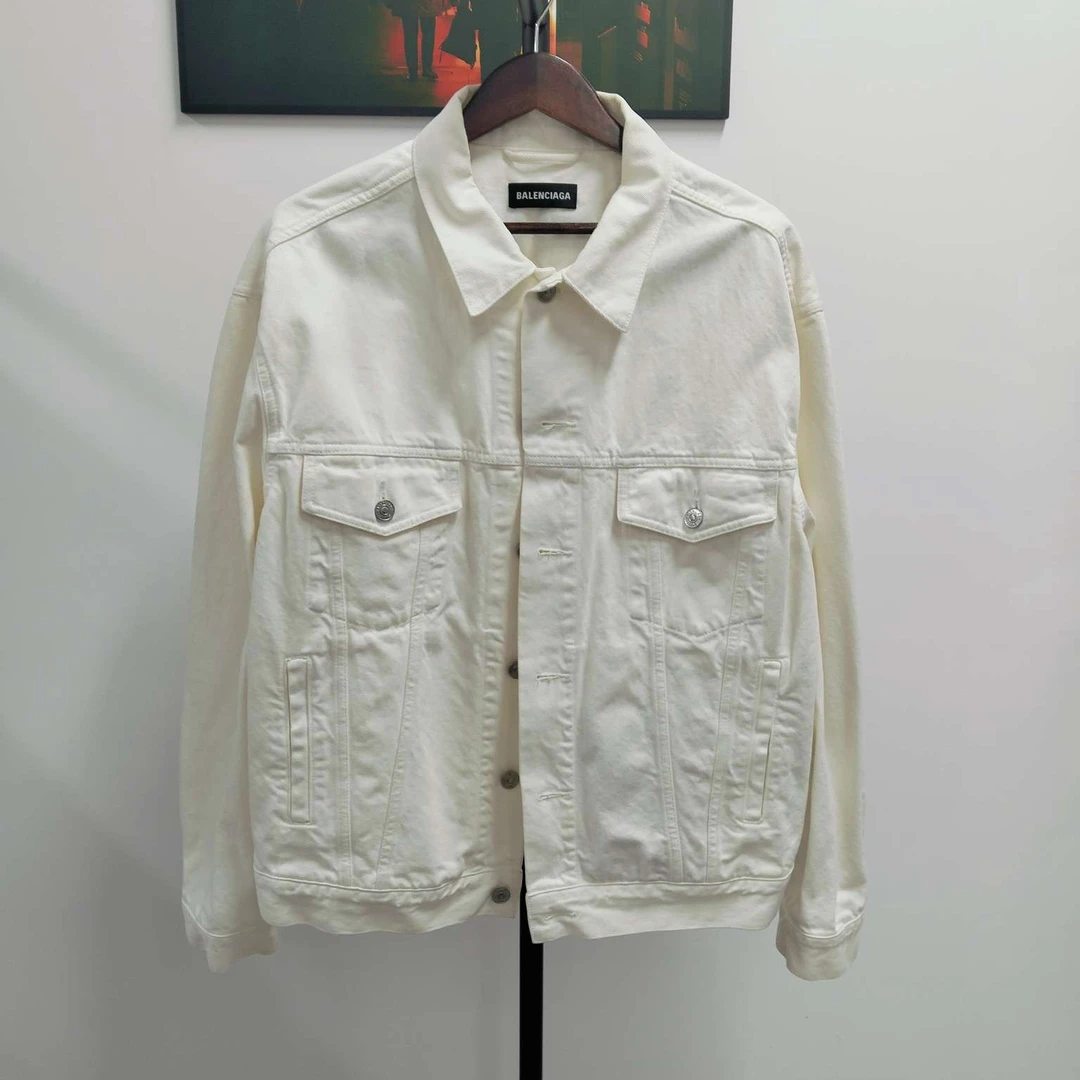 99新 Balenciaga/巴黎世家 BALENCIAGA 白色牛仔外套 48码/3320