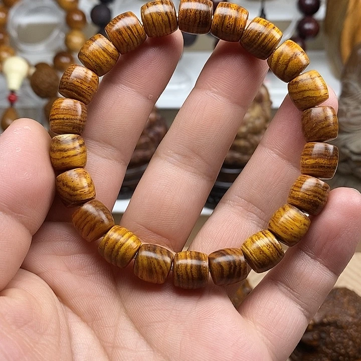 黄花梨/降香黄檀海南黄花梨桶珠手串