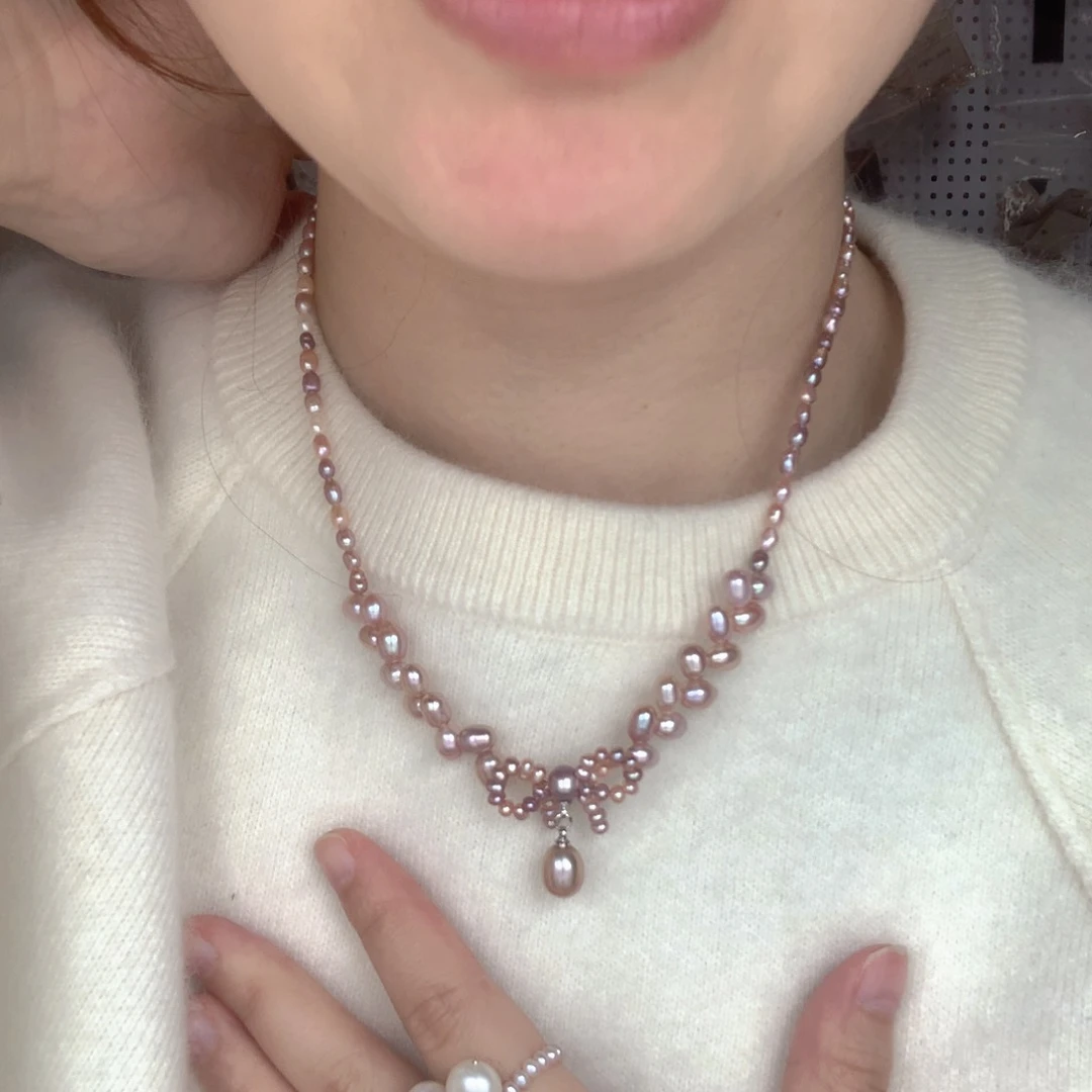 颈饰合金淡水珍珠