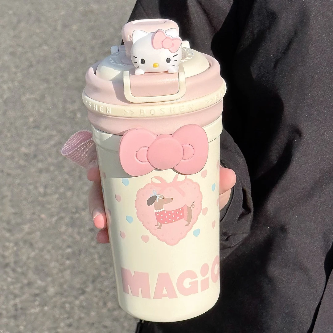 可爱水杯女高颜值新款保温保冷咖啡随手杯夏天学生带茶隔吸管杯子