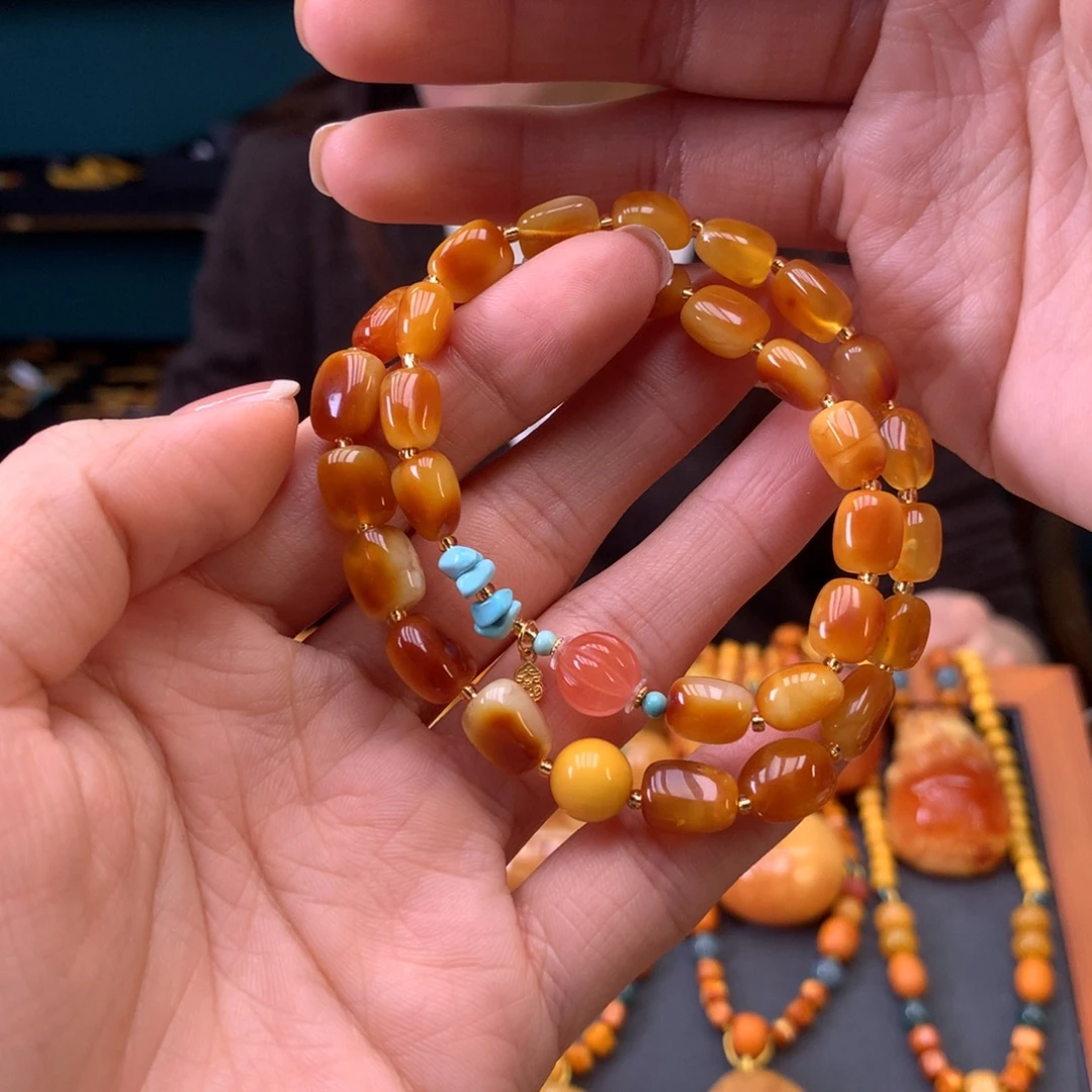 蜜蜡未镶嵌手串天然