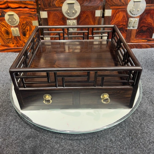 紫光檀复刻王款都城盘35/35/15厘米，长宽高（面板对拼，一木双开）