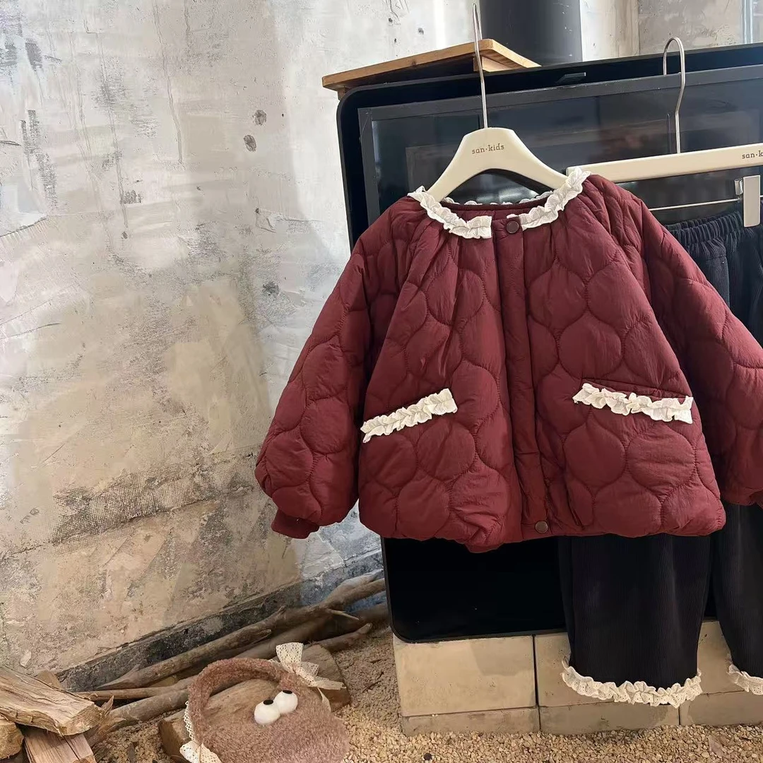女童加绒加厚棉服2025新款冬装洋气女宝保暖棉衣夹棉外套潮88123