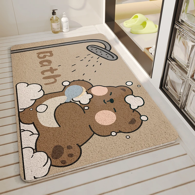 丝圈满铺浴室防滑垫可裁剪淋浴房儿童洗澡脚垫防摔耐脏镂空沥水垫