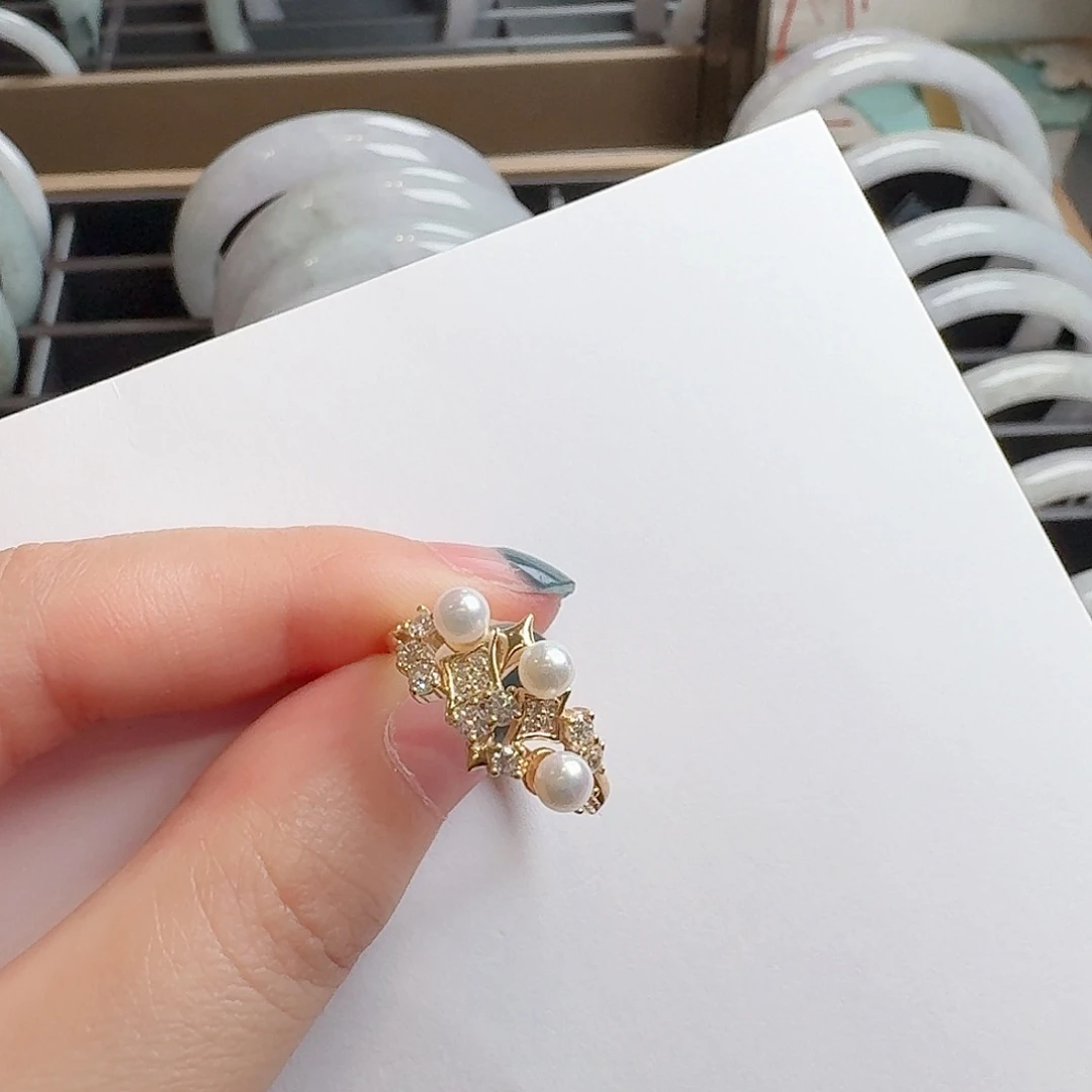 淡水珍珠戒指银S925镶嵌珍珠戒指mq