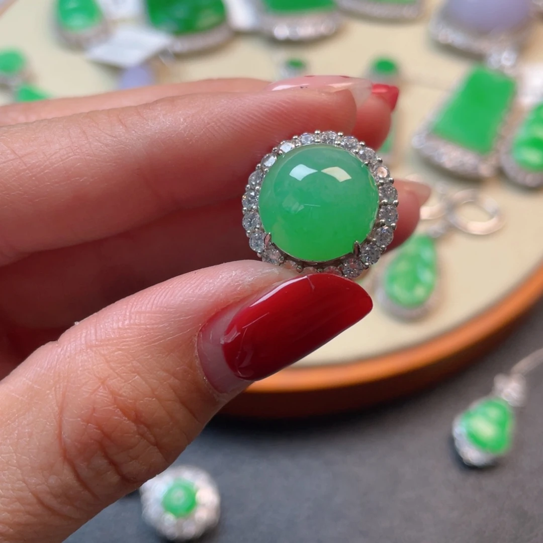 翡翠吊坠(不含链)银S925镶嵌