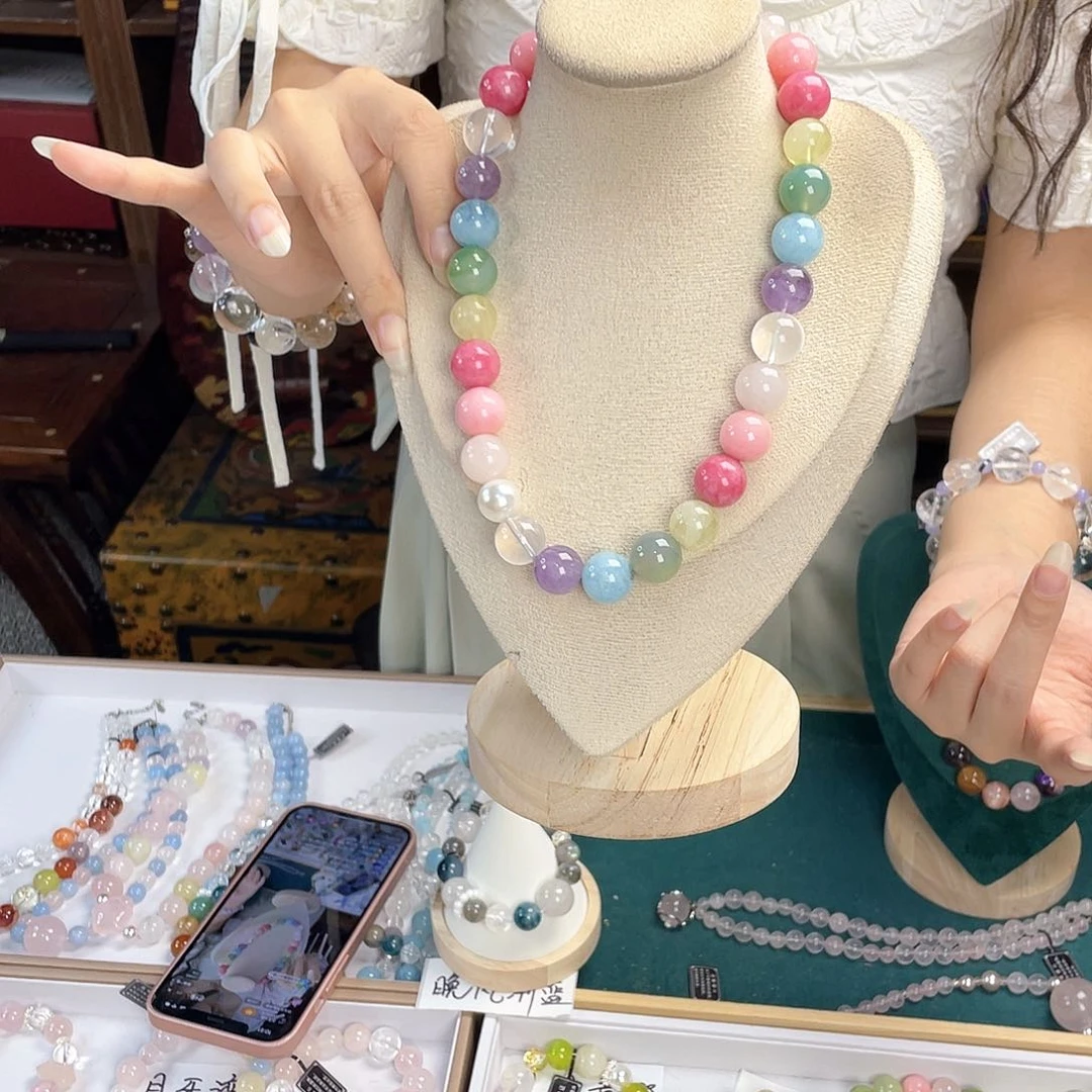 水晶手链银S925镀金镶嵌