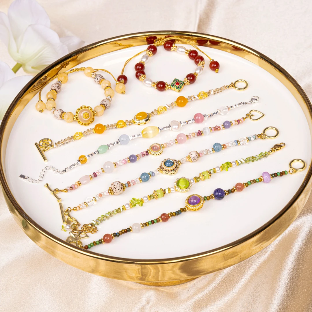 铜合金石英石手链 手链女款2025年新女款串珠饰品小众设计高级感