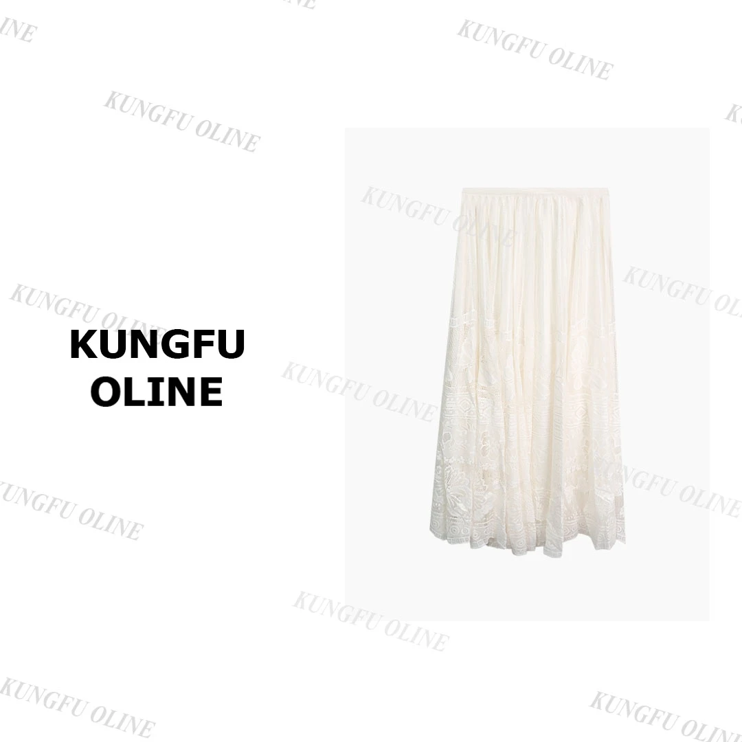 【华华】现现QZ5765提花蕾丝半身裙女新款设计感a字半裙长裙