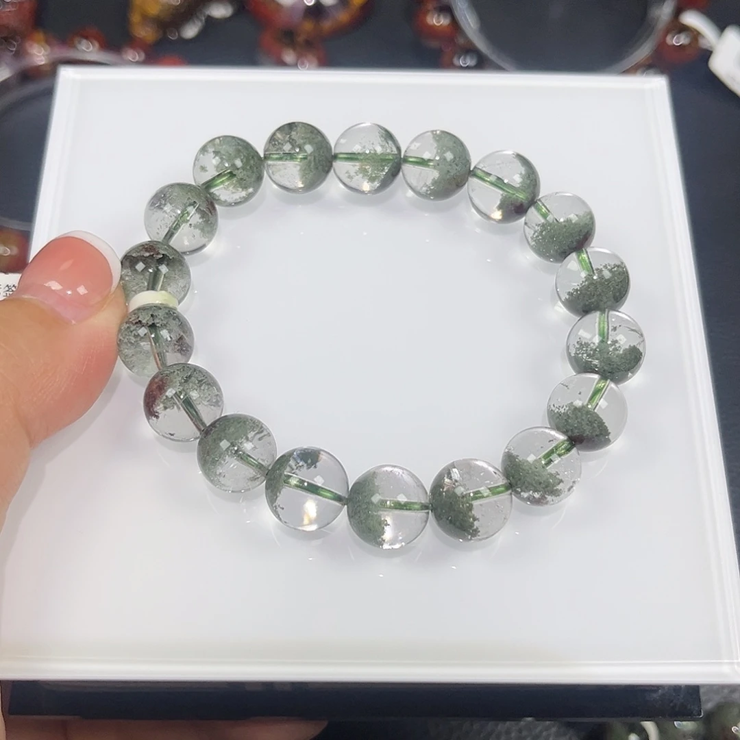 未镶嵌珠宝半成品水晶绿幽灵手链A10.5