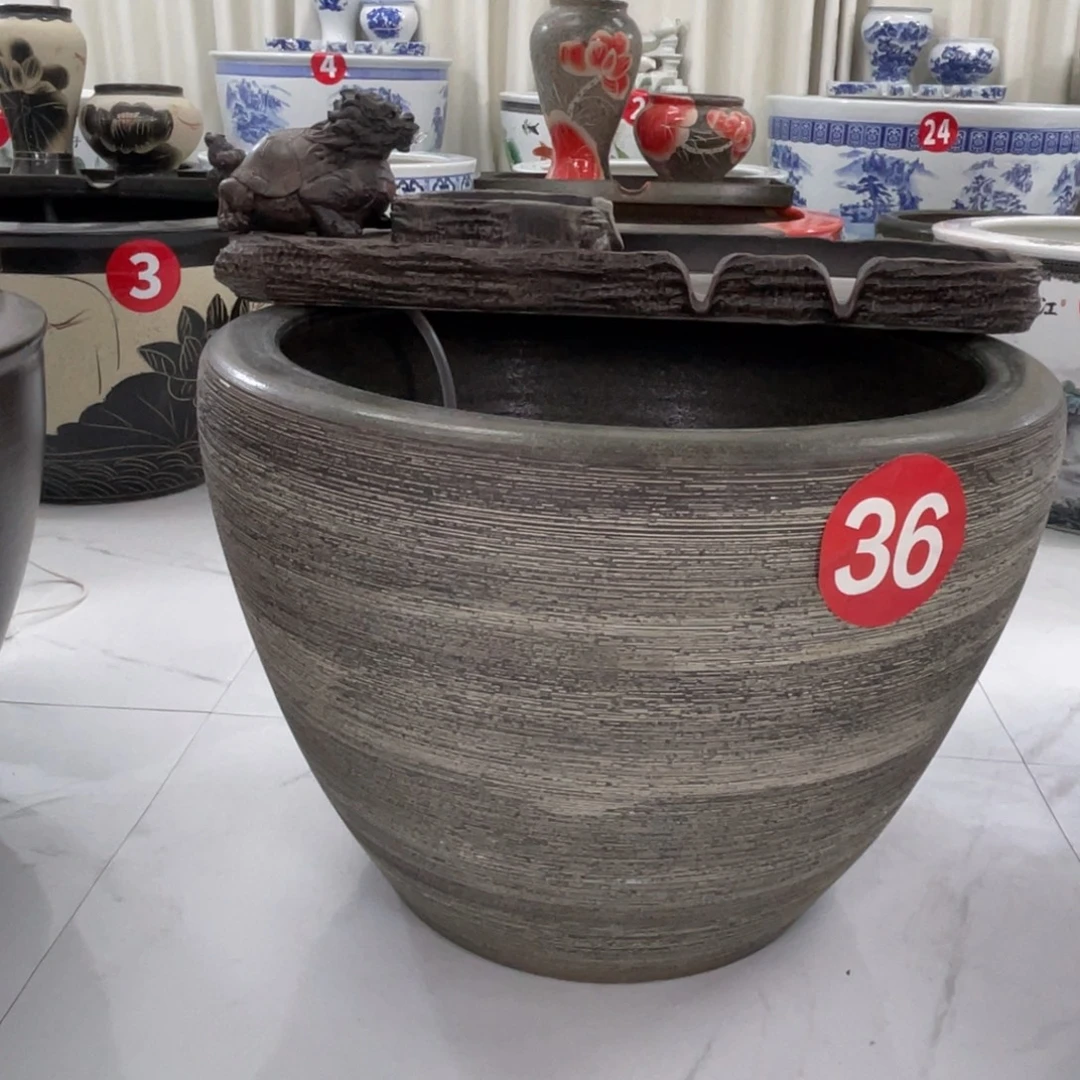 陶摆件景德镇陶瓷鱼缸