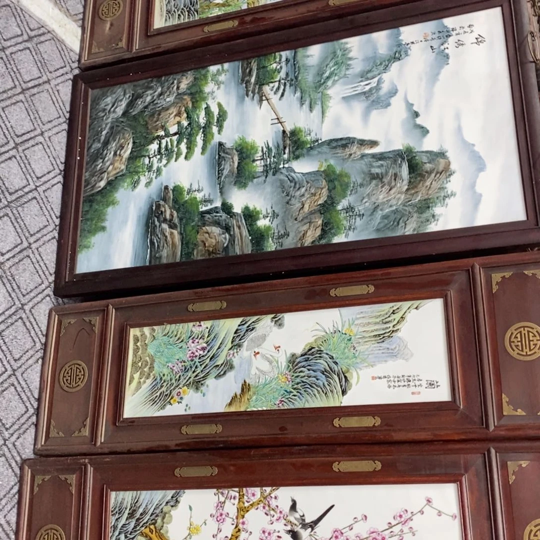 瓷片迎**福景德镇瓷板画柴窑烧制