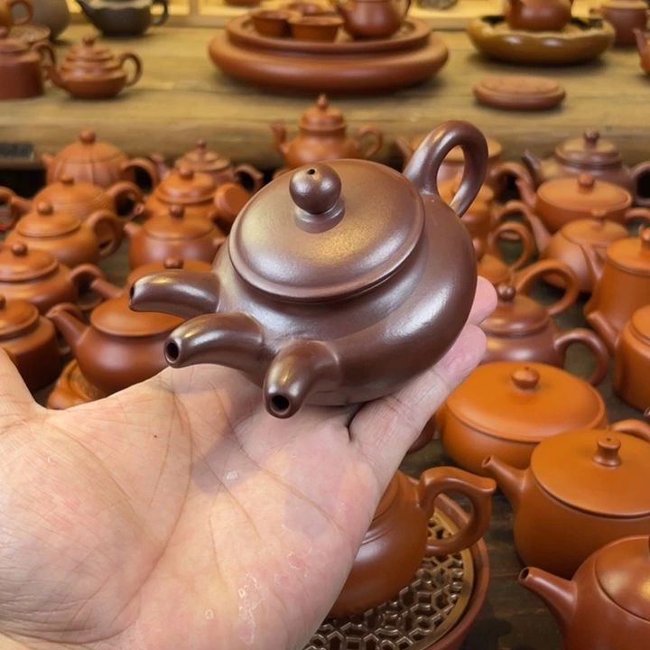 茶壶紫砂5566紫泥445不仿古壶，150毫升