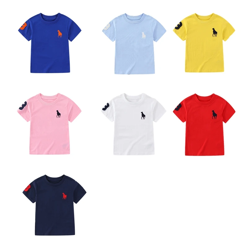 001男女童短袖T恤 26支180克 大马精梳纯棉儿童休闲宽松夏季